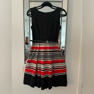 Calvin Klein Striped Pleated Dress Size 4